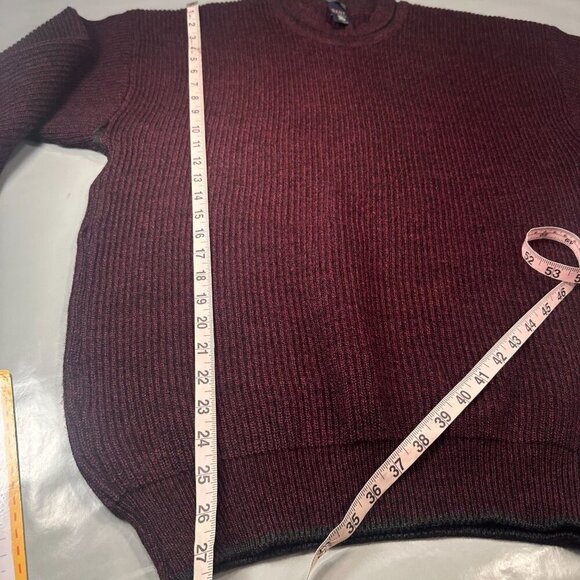 Gant Scotland Wool Sweater Mens Crewneck Pullover Burgundy Medium Oversized - Picture 11 of 15